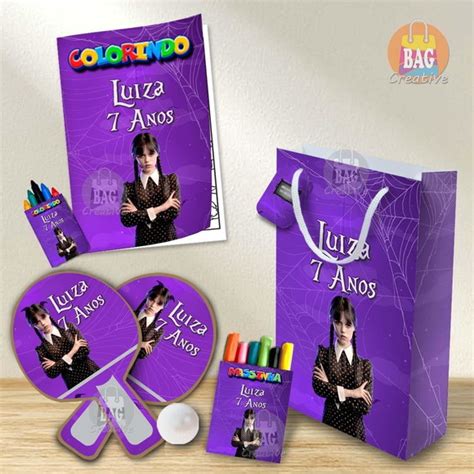 Kit Completo Sacolinha Personalizada Wandinha Real Elo7