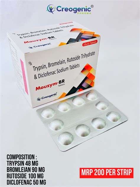 Trypsin Mg Bromelain Mg Rutoside Mg Diclofenac Potassium Mg