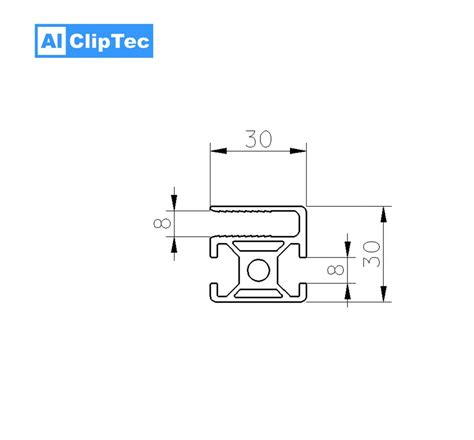 Aluprofil AlClipTec 30x30 S1 Nut 8 Bis 2m Aluboerse