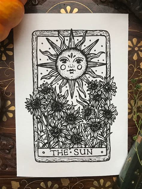 The Sun Tarot Card Art Print | Etsy