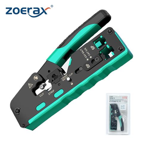 Zoerax Rj Crimping Tool Pass Through Professional Grade Ethernet