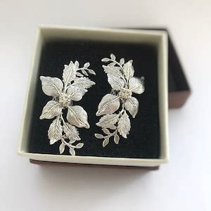 Leaves Ear Cuffs Wedding Earring Bridal Jewelry Boho Ear Climber