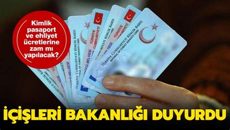 Kimlik pasaport ve sürücü belgesi ücretleri için önemli uyarı Zam