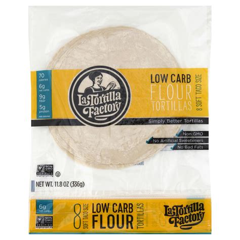 La Tortilla Factory Tortillas Flour Low Carb Soft Taco Size Main