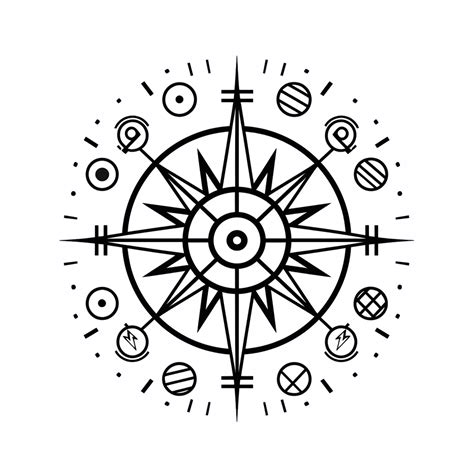 Nautical Compass Coloring Activity Coloring Page