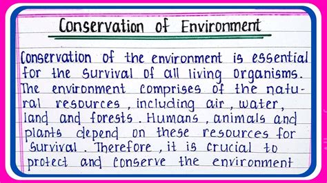 Essay On Conservation Of Environment Environment Conservation Essay