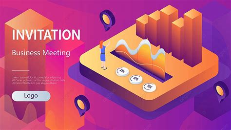 Business Big Data Conference Invitation D Vector Illustration