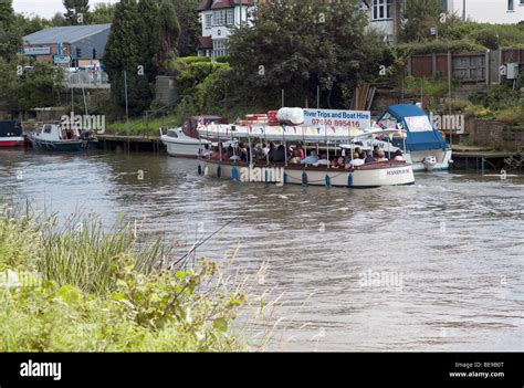 A Pleasure Boat On The River Avon Evesham Worcestershire England Uk