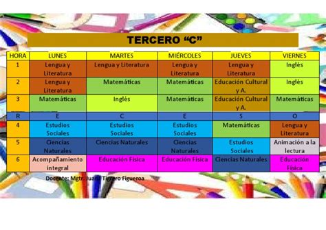 Horario De Clases Tercero Pdf