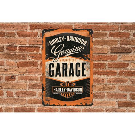 Placa Decorativa Harley Davidson Parking Garage 20x30 Cm USA DECOR STORE