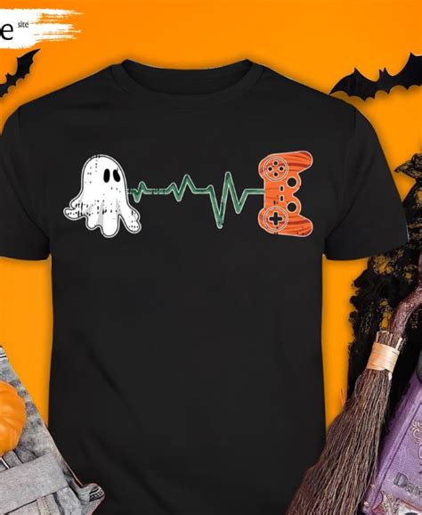 Ghost Gamer T Shirt Pumpkin Controller Costume Easy Halloween T Cl