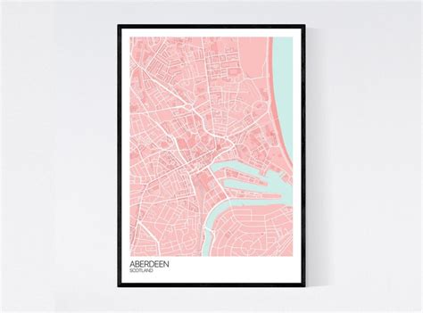 Aberdeen City Centre Map Art Print Many Colours 350gsm Art | Etsy