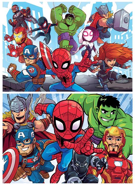 Puzzle 2x25 aventures de super héros Marvel 40 99 pieces