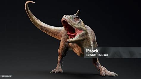 Foto De Carnotaurus Pose Render De Fundo Renderização 3d E Mais Fotos