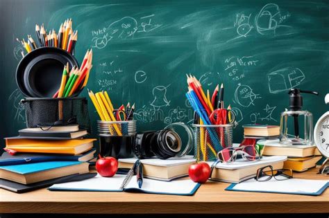 background green board   school concept stock illustration