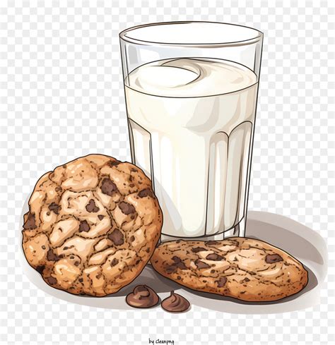 Biscuits Et Lait Cookies Aux Pépites De Chocolat Lait PNG Biscuits