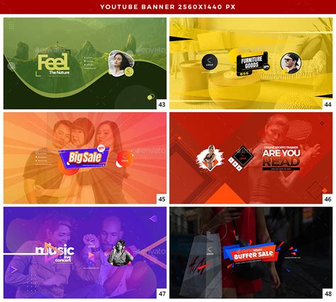 50 Youtube Cover Banners Web Elements Graphicriver