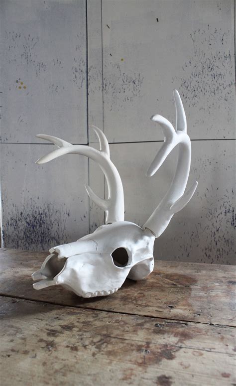 Handmade Ceramic Deer Skull Made In Neonithic Art Studio İstanbul