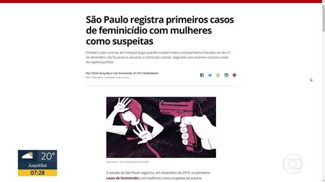 V Deo Casos De Feminic Dio Batem Recorde Em Sp Bom Dia Sp G