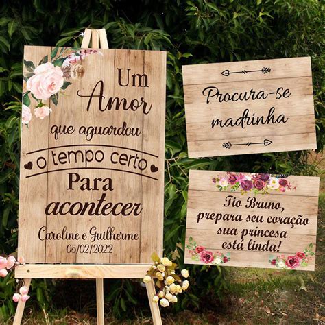 Kit Placa Recepção 2 Placas cortejoKits Casamento