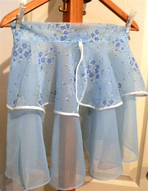 Vintage Apron Blue Ruffled Sheer Vintage Apron Etsy Vintage