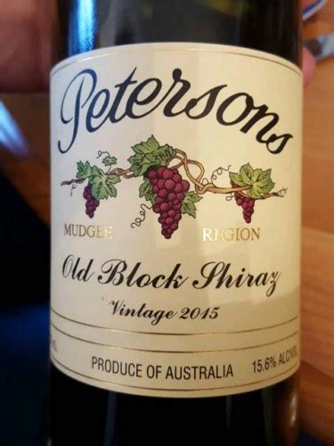 2015 Petersons Old Block Shiraz Vivino US