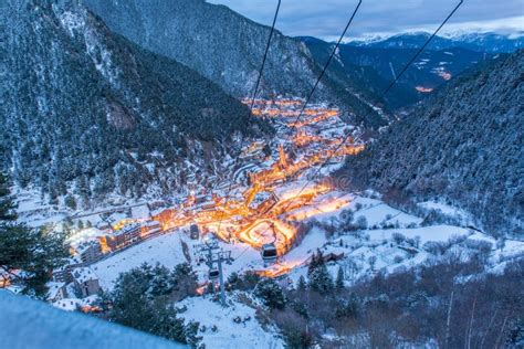 Cityscape of Arinsal, La Massana, Andorra in Winter Stock Photo - Image ...