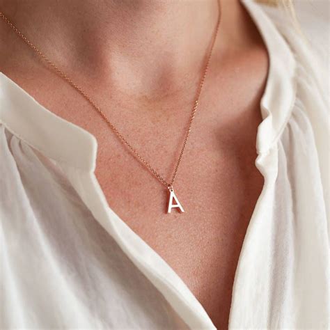 Letter Necklace Initials Letter Necklace Silver Gold Initial Pendant