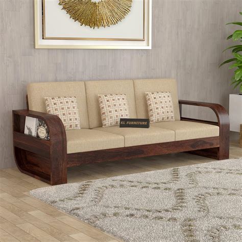 Vinod Handicraft Sheesham Wood 3 Seater Sofa For Living Room Bedroom