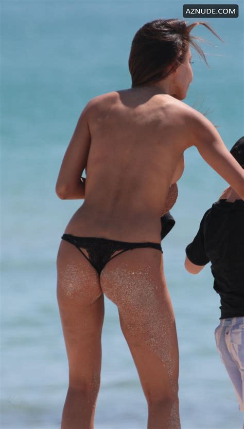 Patricia Gloria Contreras Sexy On The Beach In A Black Nike Bikini AZNude