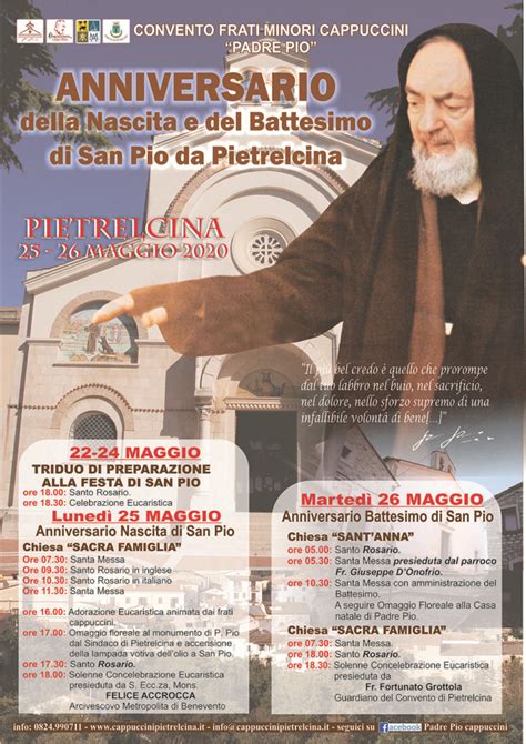 Anniversario Della Nascita Di Padre Pio Padre Pio Convento Frati