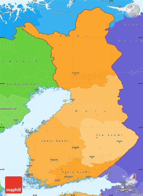 Political Shades Simple Map Of Finland