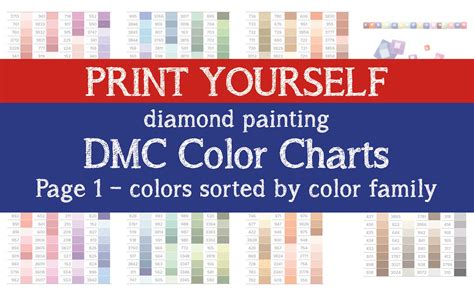 Printable Pdf Dmc Color Chart Sorted By Color And Number 2 In 1 Etsy Canada