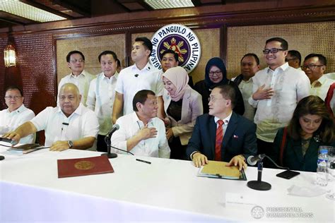 President Rodrigo Roa Duterte Shares A Light Moment With One Of The