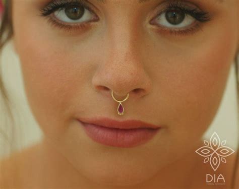 Septum Solid Gold Dainty Tribal Septum Indian Septum Septum Etsy