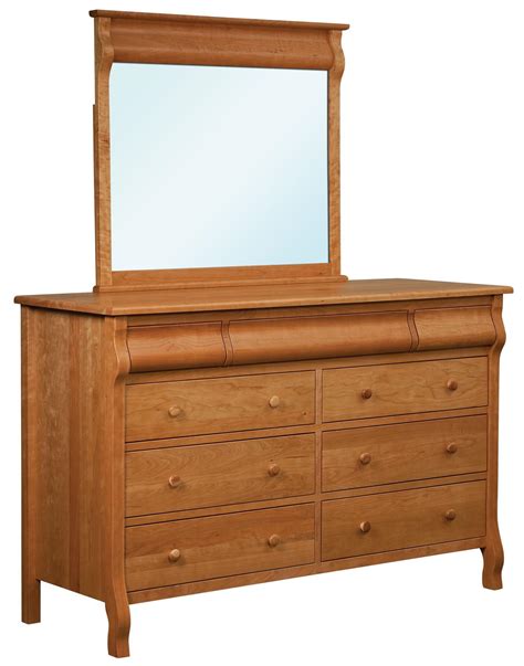 Amish Omega 9 Drawer Dresser With Optional Mirror From DutchCrafters