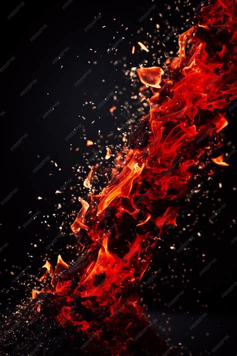 Premium AI Image | Burning Embers Detailed Black Background