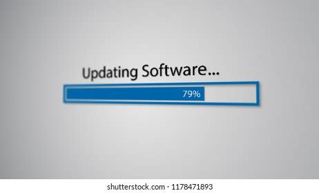 Complete Software Update Progress Bar Closeup Stock Illustration