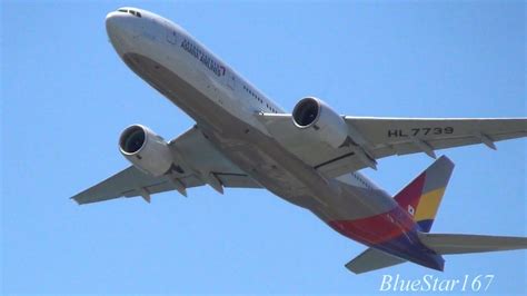asiana airlines boeing  er hl takeoff  kixrjbb osaka