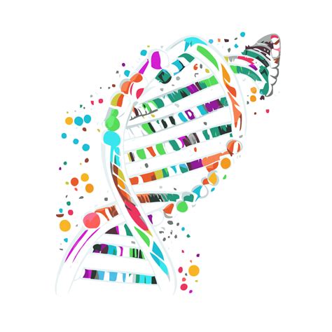 Dna Strand Vector Sticker Clipart Colorful Dna With Many Dots On A