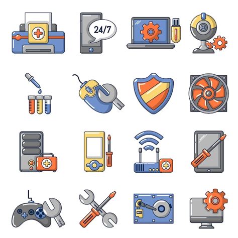 Conjunto De Iconos De Servicio De Reparaci N De Computadoras Vector