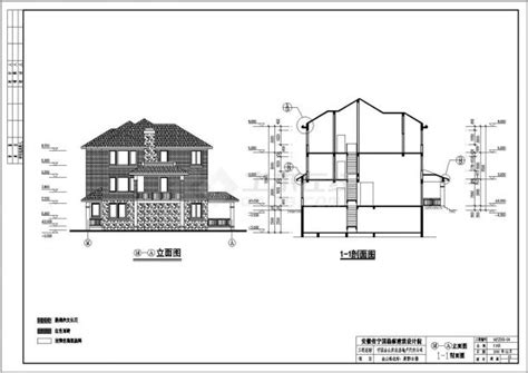 某地区三层带坡屋顶别墅建筑设计施工图别墅建筑土木在线