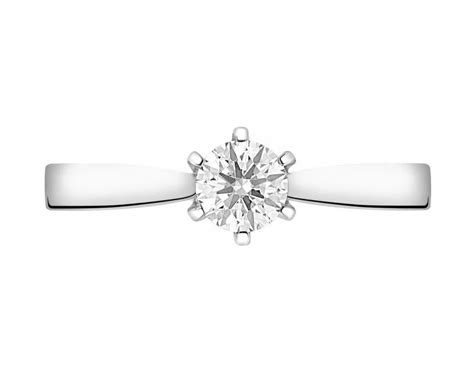 750 Rhodium Plated White Gold Ring With Diamond 0 50 Ct Fineness 18 K