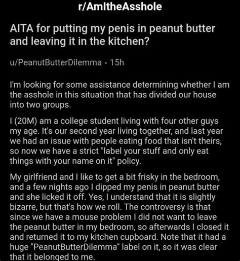 Is This Man An Asshole For Fucking His Own Peanut Butter That His Roommate Later Ate Barstool