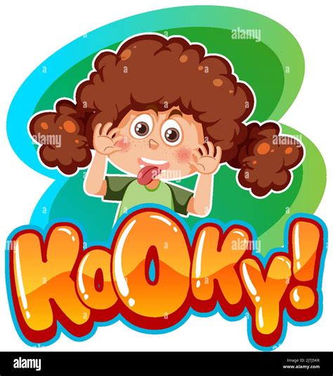 Playful Cartoon Character With Kooky Word Expression Illustration Stock