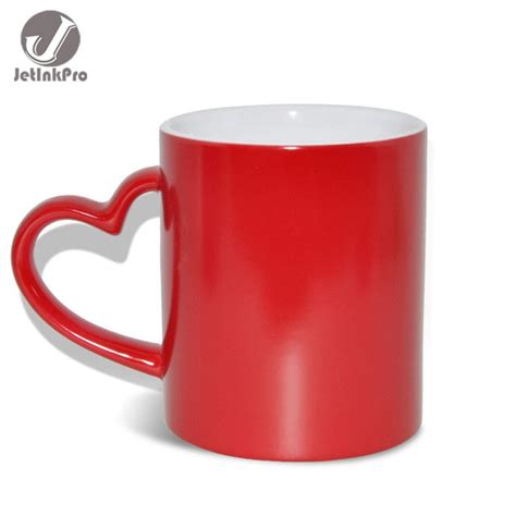 36pcs Sublimate Magic Blank Ceramic Heart Handle Mug 11oz Etsy