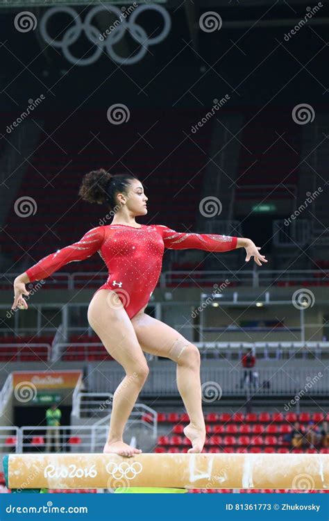 Olympic Champion Laurie Hernandez Of United States Practices On The