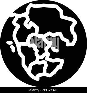 Pangaea Earth Continent Map Glyph Icon Vector Illustration Stock Vector