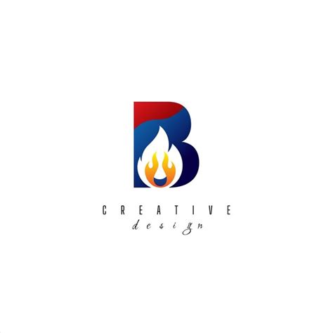 Premium Vector Creative Colorful Letter B Fire Logo With Leading Lines