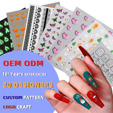 Wholesale Oem 3d Custom Design Nail Stickers Water Proof Gold Luxury